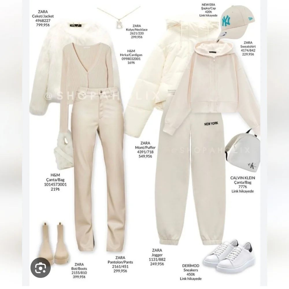 Zara Faux Leather Cream Pants Slit